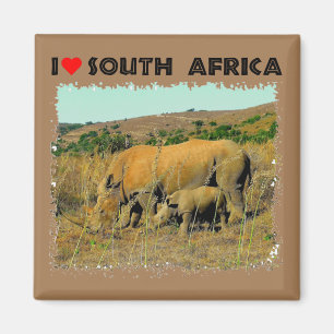 I Heart South Africa Rhino tot riet Magneet