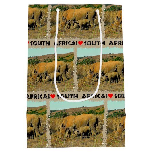 I Heart South Africa Rhinoriet Medium Cadeauzakje (Achterkant)