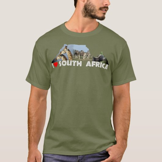 I Heart South Africa Table Mountain Collage T-shirt (Voorkant)