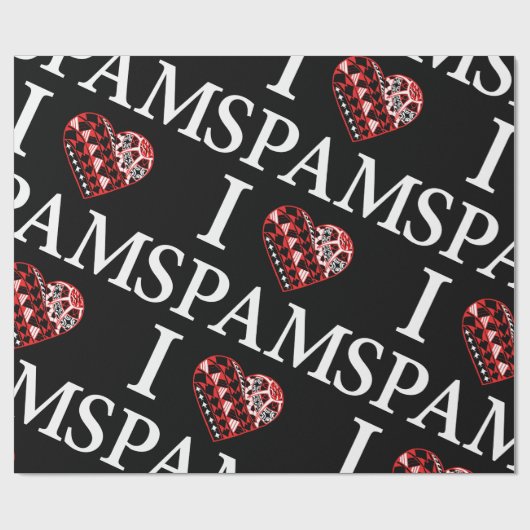 I Heart SPAM Black Cadeaupapier (Vlak)