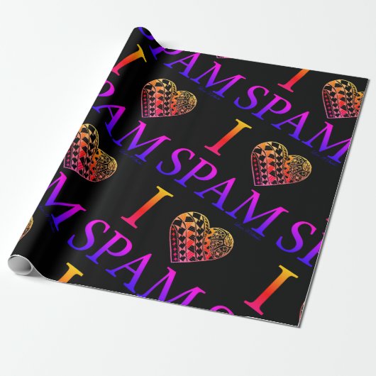 I Heart SPAM Black Ombre II Cadeaupapier (Uitgerold)