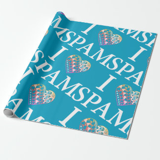 I Heart SPAM Blauwgroen Ombre Cadeaupapier