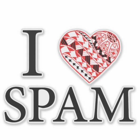 I Heart SPAM Sticker (Voorkant)