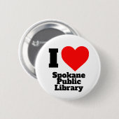 I Heart Spokane Public Library Button (Voorkant /achterkant)