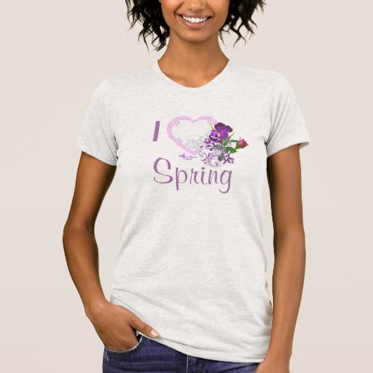 I Heart Spring Fine Jersey Ash Grey T-shirt (Voorkant)
