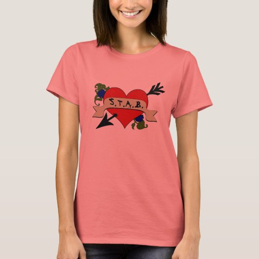 I Heart STAB Dames Ringer T-shirt (Voorkant)