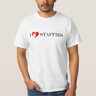 I Heart Staffies - Klassieke Rode en Zwarte Mannen T-shirt