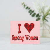 I Heart Sterke Vrouwen Briefkaart (Staand voorkant)