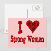 I Heart Sterke Vrouwen Briefkaart (Voorkant / Achterkant)