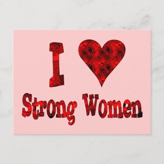 I Heart Sterke Vrouwen Briefkaart (Voorkant)