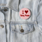 I Heart Sterke Vrouwen Ronde Button 5,7 Cm (In situ)