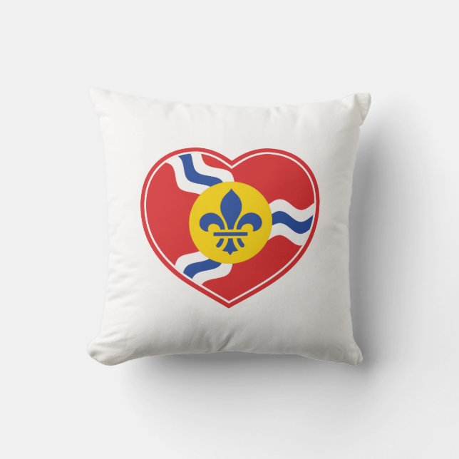 I Heart STL, St. Louis Flag Pillow Kussen (Voorkant)