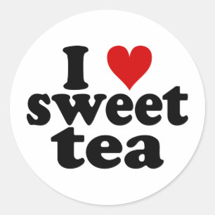 I Heart Sweet Tea Ronde Sticker