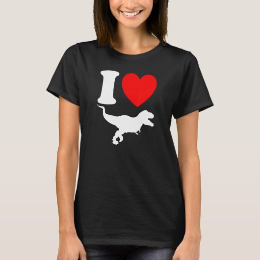 I Heart T Rex Dinosaur Tyrannosaurus Rex Love T-shirt (Voorkant)