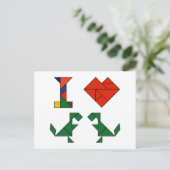 I Heart T-Rex (Tangramosaurus Rex) Briefkaart (Staand voorkant)