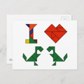 I Heart T-Rex (Tangramosaurus Rex) Briefkaart (Voorkant / Achterkant)