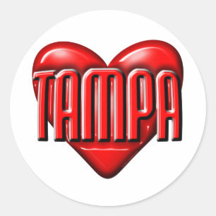 I Heart Tampa Ronde Sticker