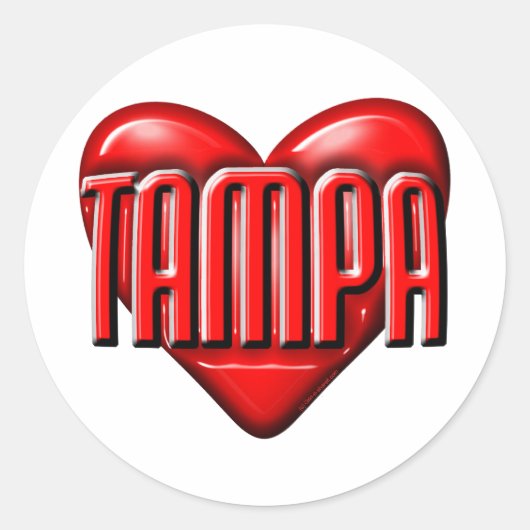 I Heart Tampa Ronde Sticker (Voorkant)