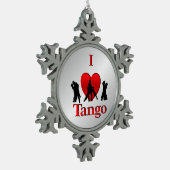 I Heart Tango Dance Pewter Snowflake Ornament (Links)