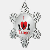 I Heart Tango Dance Pewter Snowflake Ornament (Rechts)