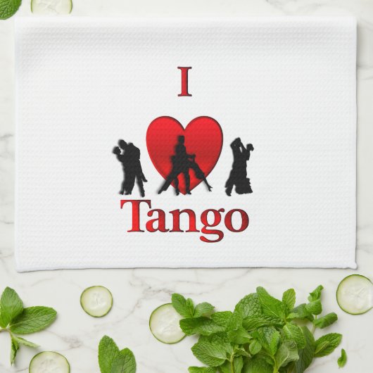 I Heart Tango Theedoek (Gevouwen)