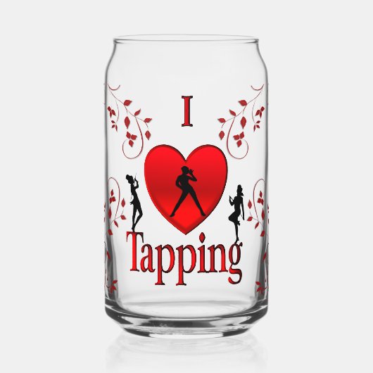 I Heart Tap Dance Blikvorm Glas (Voorkant)
