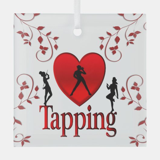 I Heart Tap Dance Glas Ornament (Voorkant)