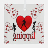 I Heart Tap Dance Glas Ornament (Achterkant)
