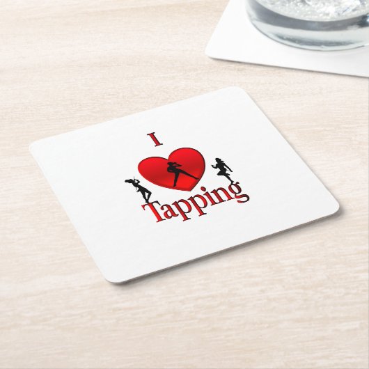 I Heart Tap Dance Kartonnen Onderzetters (Schuin)