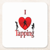 I Heart Tap Dance Kartonnen Onderzetters (Voorkant)