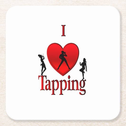 I Heart Tap Dance Kartonnen Onderzetters (Voorkant)