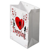 I Heart Tap Dance Medium Cadeauzakje (Voorkant Gekanteld)