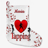 I Heart Tap Dance Persoonlijk Grote Kerstsok (Voorkant)