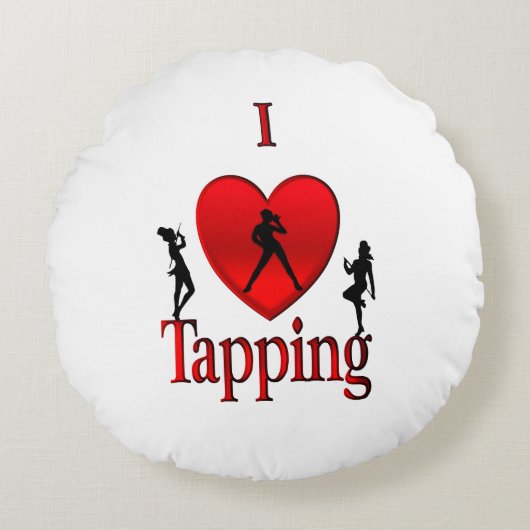 I Heart Tap Dance Rond Kussen (Voorkant)