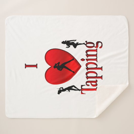 I Heart Tap Dance Sherpa Deken (Voorkant (horizontaal))