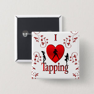 I Heart Tap Dance Vierkante Button 5,1 Cm
