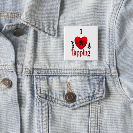 I Heart Tap Dance Vierkante Button 5,1 Cm (In situ)