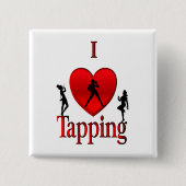 I Heart Tap Dance Vierkante Button 5,1 Cm (Voorkant)