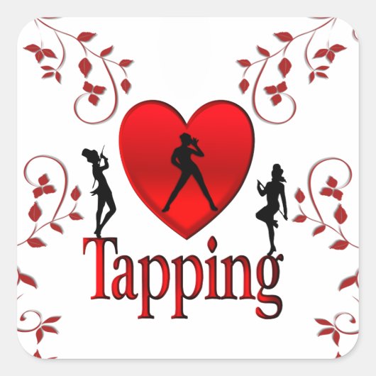 I Heart Tap Dance Vierkante Sticker (Voorkant)