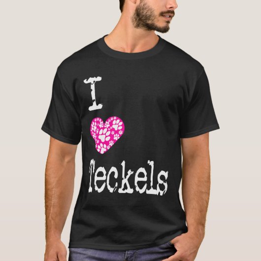 I Heart Teckels Love Dachshund Teckel Hondenrassen T-shirt (Voorkant)