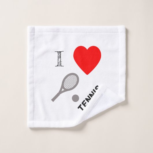 I heart tennis -pattern bath towel set bad handdoek (Wasdoekje)