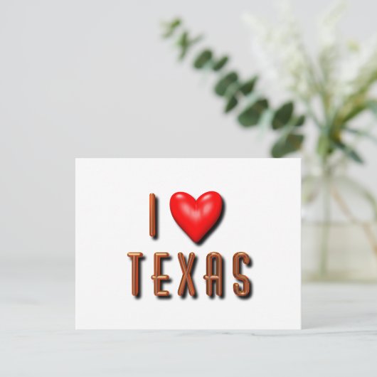 I Heart Texas Briefkaart (Staand voorkant)