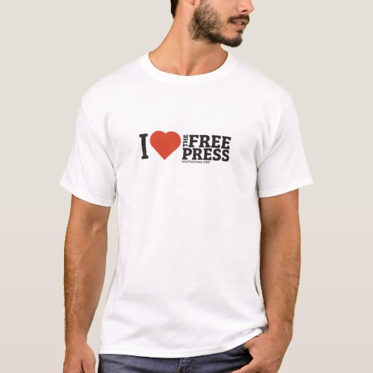 I Heart the Free Press Men's T-Shirt (Voorkant)