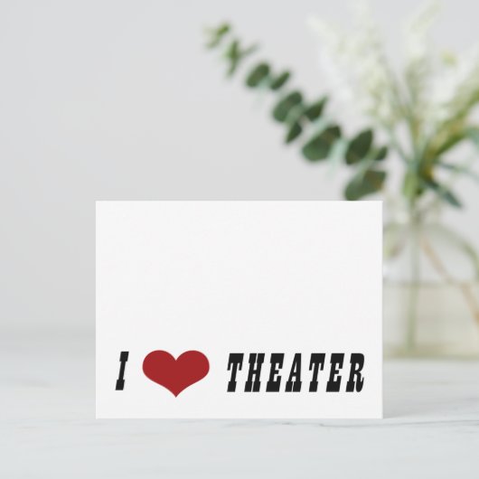 I Heart Theater Briefkaart (Staand voorkant)