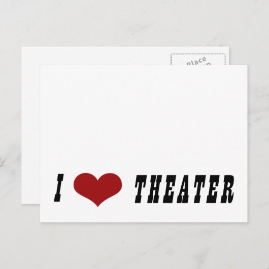 I Heart Theater Briefkaart (Voorkant / Achterkant)