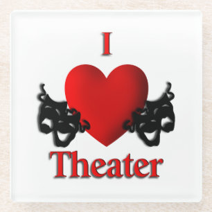 I Heart Theater Glazen Onderzetter