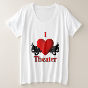 I Heart Theater Grote Maat T-shirt