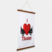 I Heart Theater Hangend Wandkleed (Gebogen)