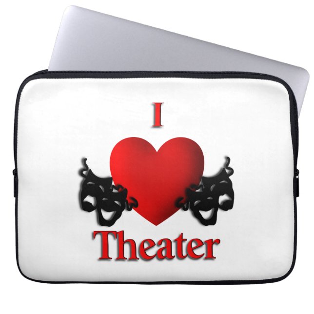 I Heart Theater Laptop Sleeve (Voorkant)
