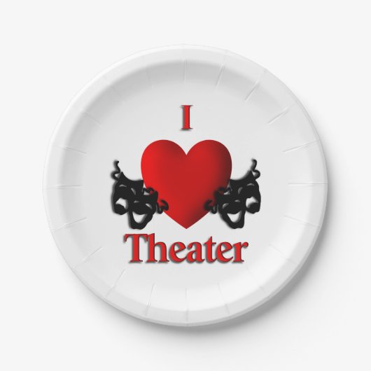 I Heart Theater Papieren Bordje (Voorkant)